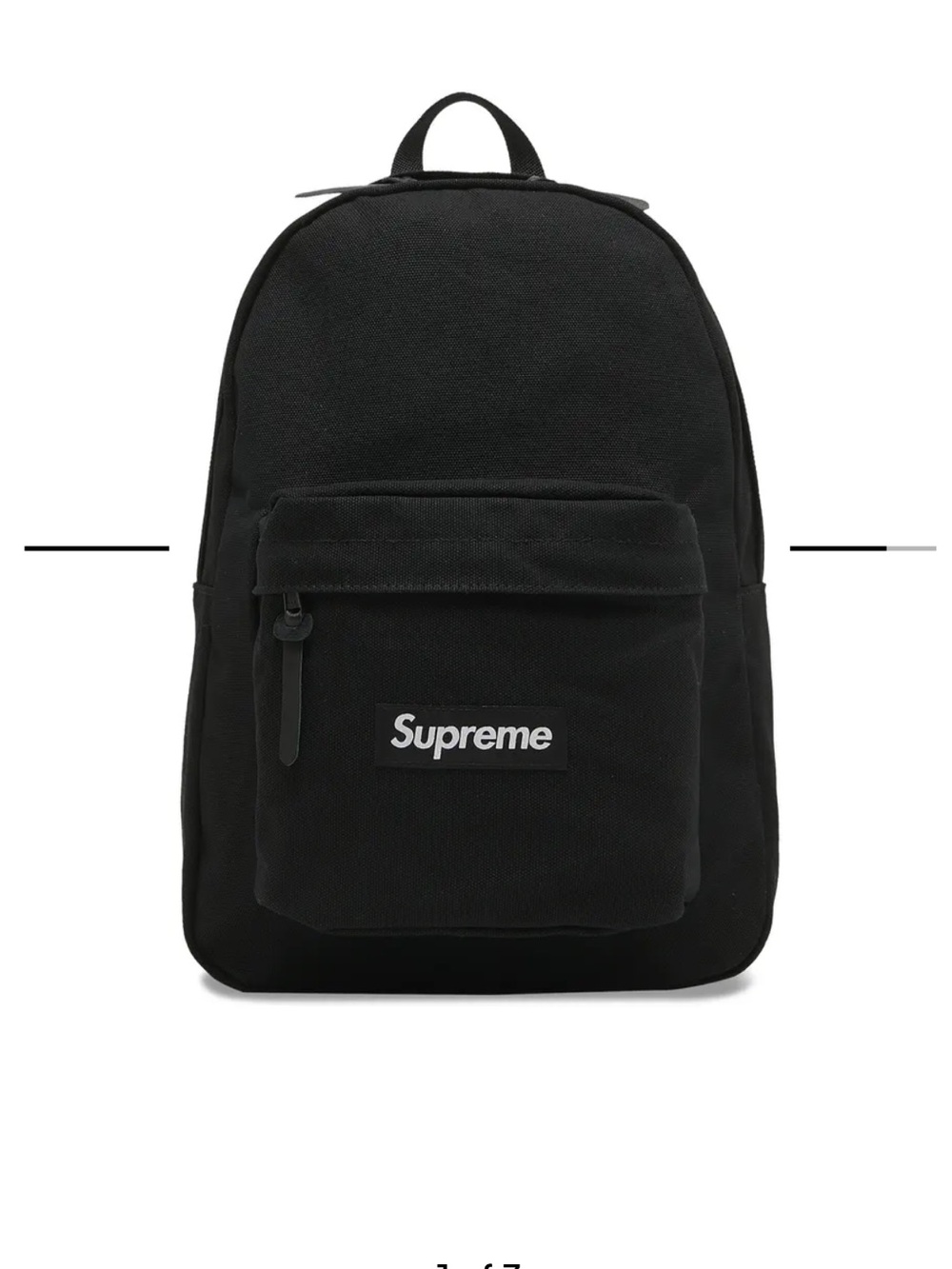Supreme Black Canvas Daypack with Logo Patch